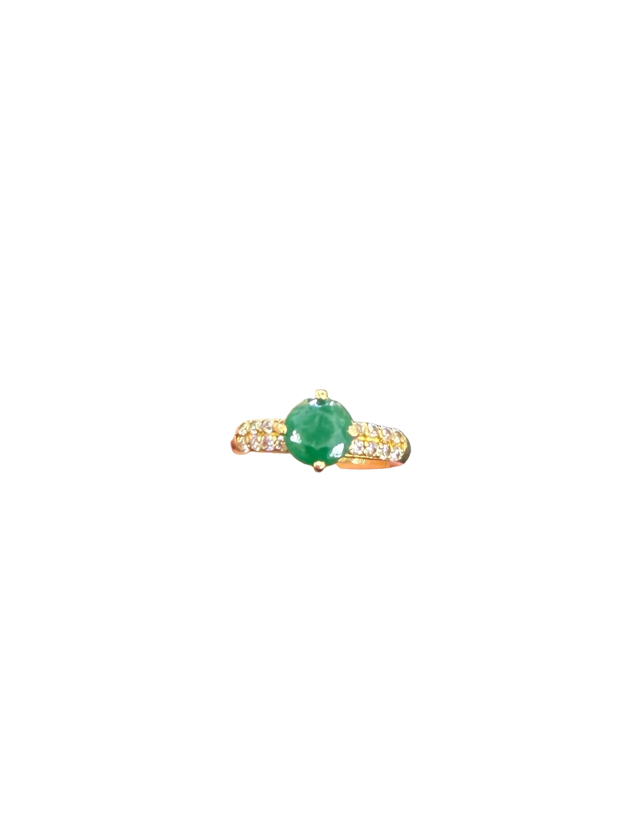 Timeless Green Gem Diamond Look Ring